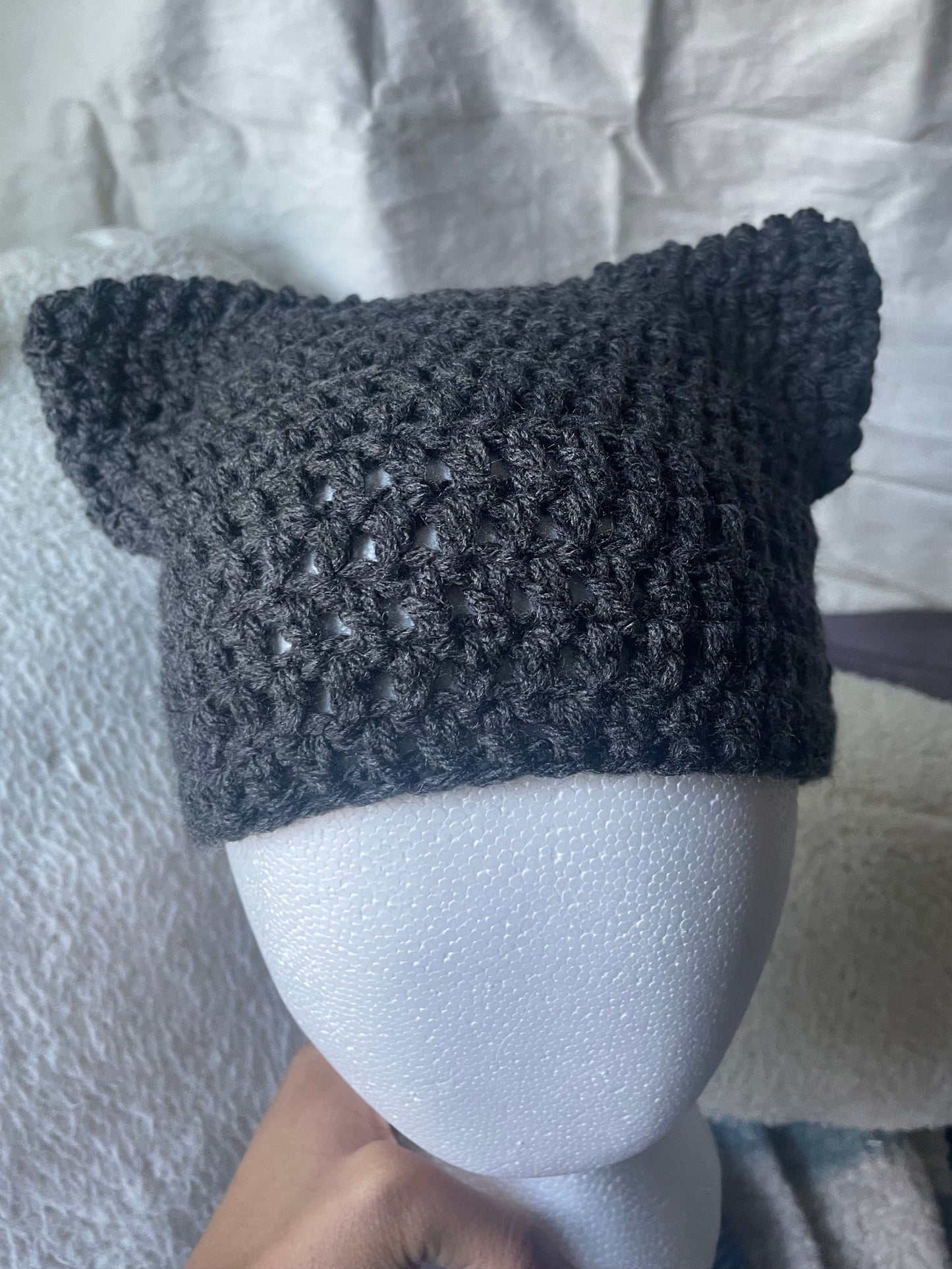 Gray Cat Ear Beanie