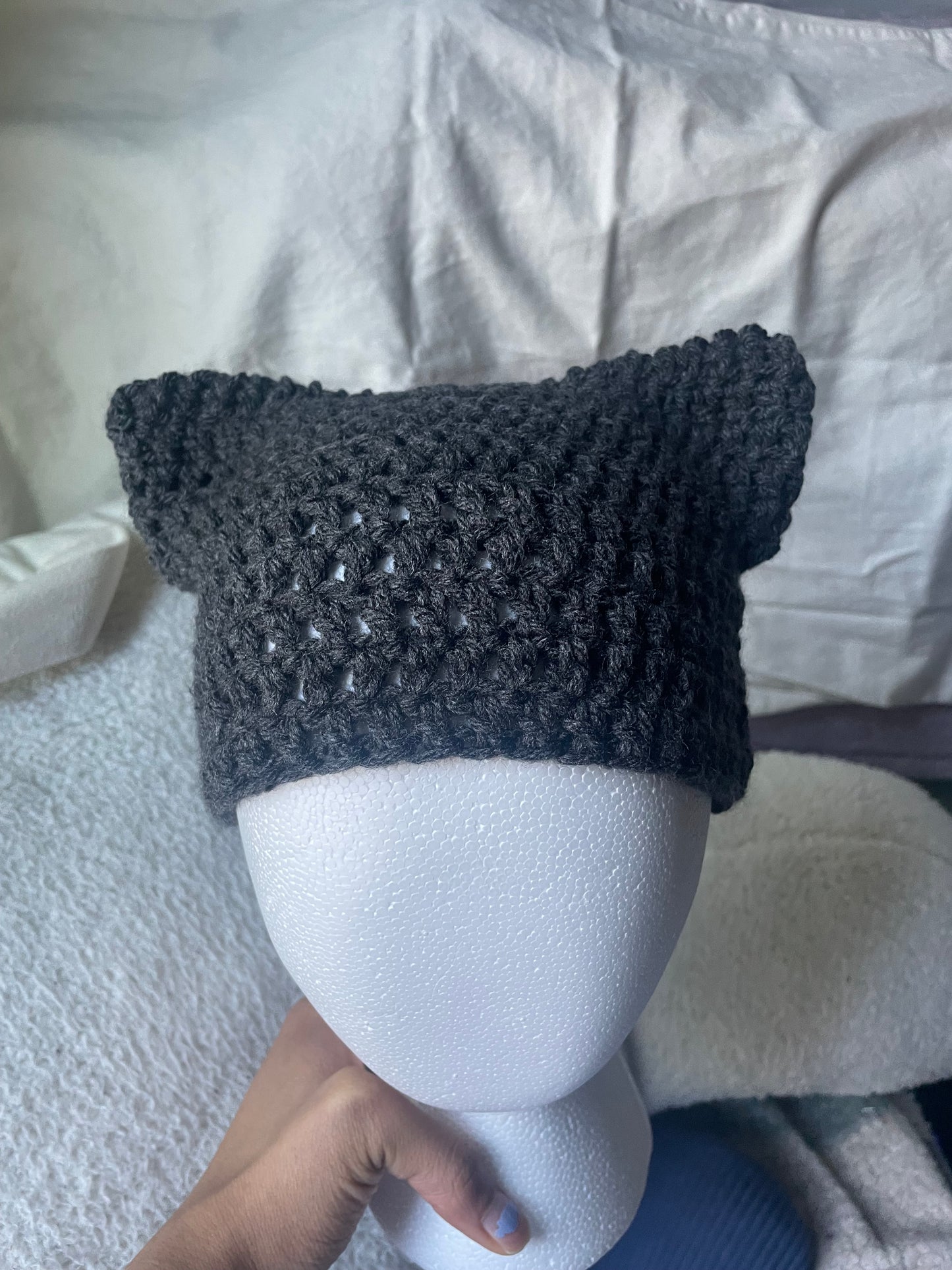 Gray Cat Ear Beanie